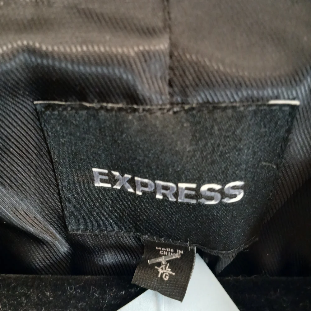 Express Brown Check Wool Trench Style Single Breasted Coat XL NWOT